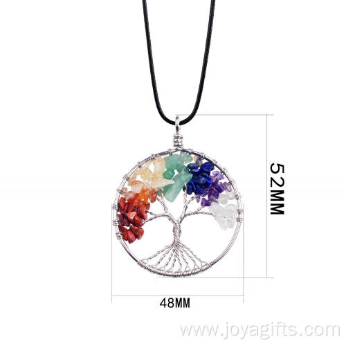 7 Chakra Stone Tree of Life Keychain